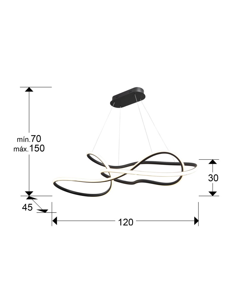 EVANIA- GRAN LAMPARA - NEGRO MATE